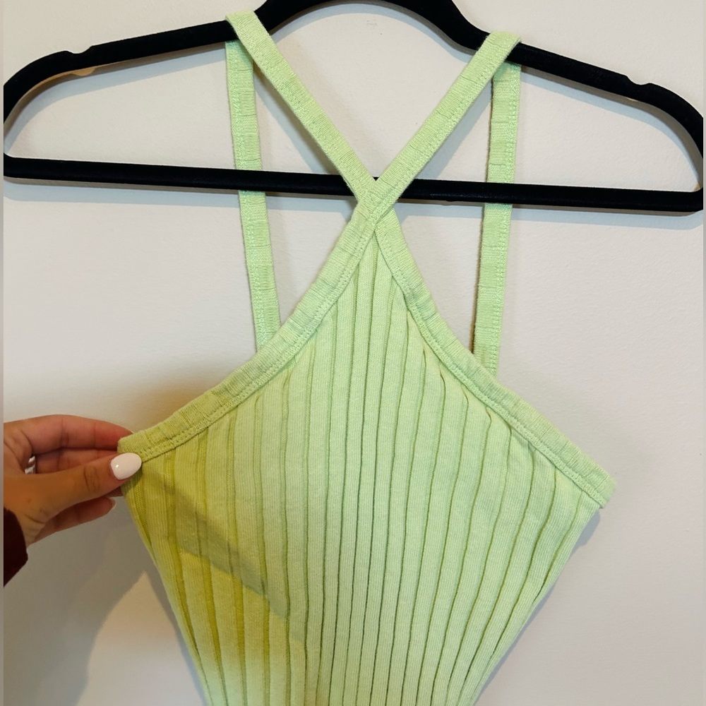 Zara green halter crop top
